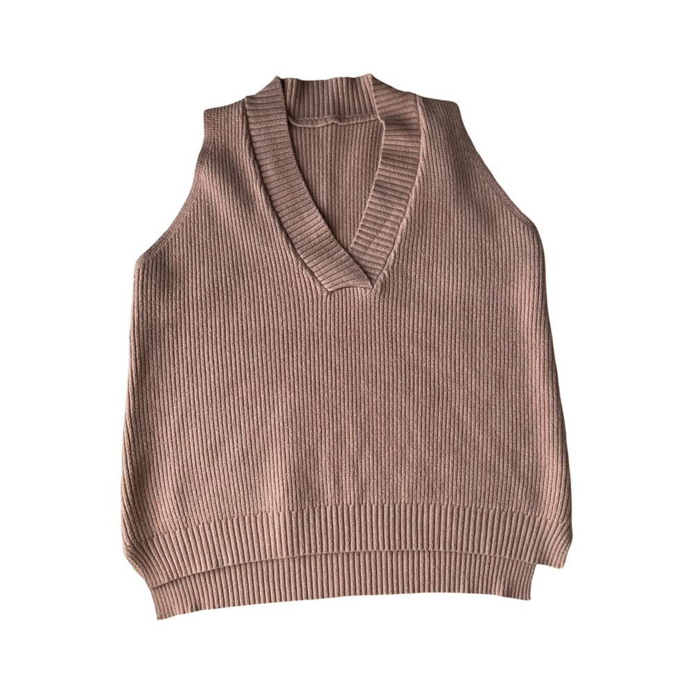 V-Neck Knitted Vest Pullover Sweater Vest Solid Sleeveless